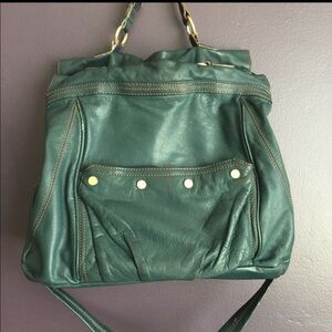 Vintage Steve Madden teal leather shoulder crossbody handbag purse handbag Y2K